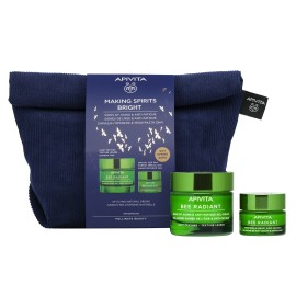 Apivita PROMO Bee Radiant Κρέμα Gel Ελαφριάς Υφής για Σημάδια Γήρανσης 50ml - ΔΩΡΟ Gel Balm Νυκτός 15ml - Νεσεσέρ Μπλε Κοτλέ