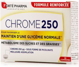 Forte Pharma Chrome 250μg για τα Φυσιολογικά Επίπεδα Σακχάρου 30 Δισκία