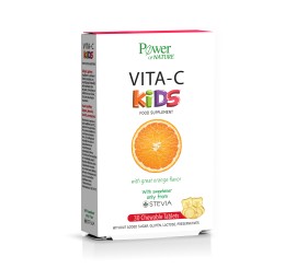Power Health Power Of Nature Βιταμίνη C Παιδική Vita C Kids Stevia Παιδικό Συμπλήρωμα Διατροφής με Γεύση Πορτοκάλι 30 Μασώμενα Δισκία
