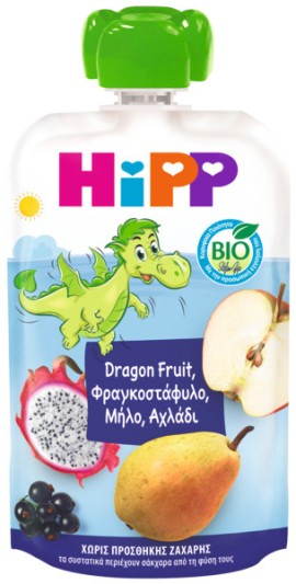 Hipp BIO Φρουτοπολτός με Μήλο, Αχλάδι, Dragon Fruit & Φραγκοστάφυλο από 1 Έτους 100gr