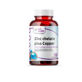 Full Health Zinc Chelate Plus Copper Συμπλήρωμα Διατροφής με Ψευδάργυρο & Χαλκό 100 Φυτικές Κάψουλες
