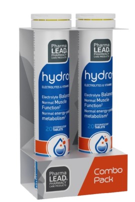 PharmaLead PROMO Hydro+ Ηλεκτρολύτες Άμεση Ενυδάτωση, Εξισορρόπηση, Ενέργεια Λεμόνι 2x20 Αναβράζοντα Δισκία