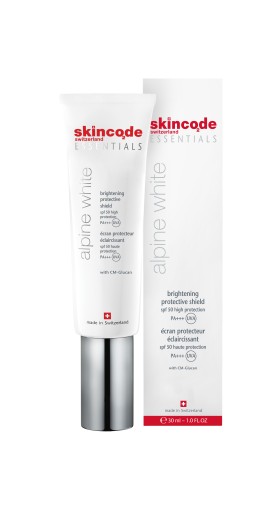 Skincode Essentials Alpine White Brightening Protective Shield SPF50 Αντηλιακό Προσώπου Για Τις Πανάδες 30ml