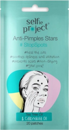 Selfie Project Anti-Pimple Stars Stop Spots σε Σχήμα Αστέρι για την Ακμή 20 Τεμάχια