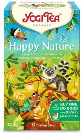 Yogi Tea Happy Nature Μείγμα Μπαχαρικών & Φρούτων 17 Φακελάκια x 1.9gr