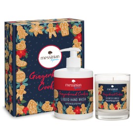 Messinian Spa XMas PROMO Gingerbread Cookies Liquid Hand Wash Κρεμοσάπουνο 400ml - Natural Massage Candle Φυσικό Αρωματικό Κερί Μασάζ