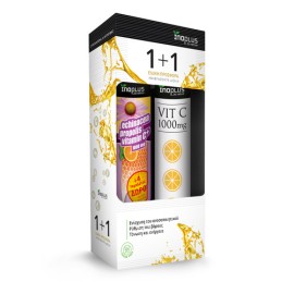 Inoplus PROMO Echinacea, Propolis, Vit C 1000mg για Ενίσχυση του Ανοσοποιητικού Συστήματος Πορτοκάλι 24 Αναβράζοντα Δισκία & Vit C 1000mg Πορτοκάλι 20 Αναβράζοντα Δισκία