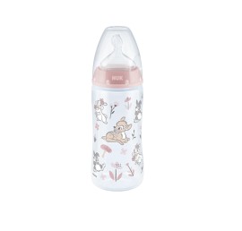 Nuk Disney Bambi First Choice Plus 6-18m+ Πλαστικό Μπιμπερό με Δείκτη Ελέγχου Θερμοκρασίας Ροζ Ελαφάκι 300ml [10.741.486]