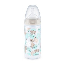 Nuk First Choice+ Disney Baby Lion King Πλαστικό Μπιμπερό Μπεζ με Θηλή Σιλικόνης Μεσαίας Οπής M 6-18m+ με Δείκτη Ελέγχου Θερμοκρασίας 300ml [10.741.764]