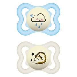 Mam Supreme Night Πιπίλα Σιλικόνης για 2-6m+ με Θήκη 2 Τεμάχια [148S]