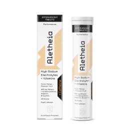 Vican Aletheia High Sodium Electrolytes + Vitamins + Caffeine Ηλεκτρολύτες με Γεύση Μάνγκο-Φρούτα του Πάθους 18 Αναβράζοντα Δισκία