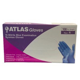 ATLAS Vi-Nitrile Blue Γάντια Νιτριλίου Μπλε Μέγεθος:Small Χωρίς Πούδρα 100 Τεμάχια