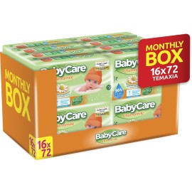 Μωρομάντηλα BabyCare PROMO Chamomile Monthly Box 1.152 Τεμάχια [16 Πακέτα x 72 Μωρομάντηλα]