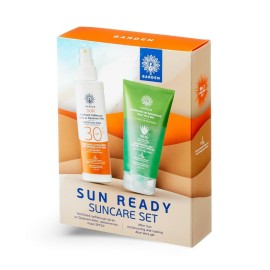 Garden PROMO Sun Sunscreen Spray Face/Body Lotion Organic Aloe Vera SPF30 Αντηλιακό Γαλάκτωμα Spray με Οργανική Αλόη για Πρόσωπο & Σώμα 150ml - Aloe Vera Gel Moisturising & Soothing After Sun Ενυδατικό και Δροσιστικό Gel 150ml