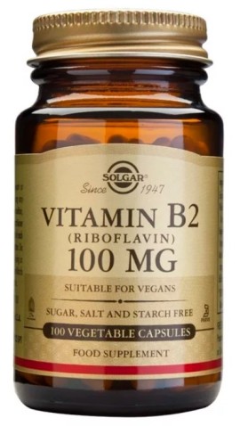 Solgar Vitamin B2 (Ριβοφλαβίνη ) 100mg 100 Φυτικές Κάψουλες