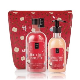 Lavish Care Holly Jolly Apple Pie Glitter Body Lotion Ενυδατικό Γαλάκτωμα Σώματος 300ml - Bath & Shower Αφρόλουτρο Gel 500ml - ΔΩΡΟ Νεσεσέρ