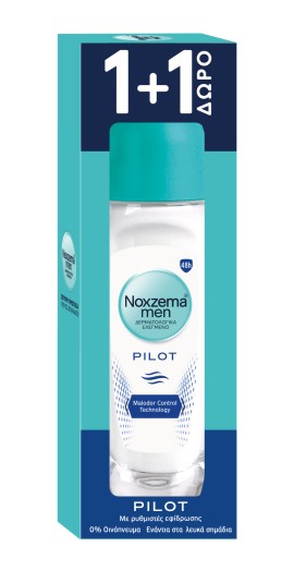 Noxzema Men PROMO Pilot Ανδρικό Αποσμητικό Roll on 48ώρη Ενυδάτωση 2x75ml