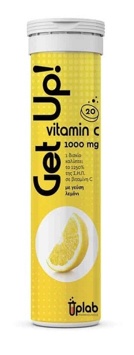 Uplab GetUp Vitamin C 1000mg Συμπλήρωμα Διατροφής για την Ενίσχυση του Ανοσοποιητικού με Γεύση Λεμόνι 20 Αναβράζοντα Δισκία