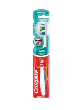 Colgate 360° Deep Clean Medium Οδοντόβουρτσα Απλή Γαλάζιο Μέτρια 1 Τεμάχιο