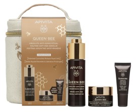 Apivita PROMO Queen Bee Ορός Απόλυτης Αντιγήρανσης & Ανόρθωσης Περιγράμματος 30ml & κρέμα Απόλυτης Αντιγήρανσης & Αναγέννησης Ελαφριάς Υφής 15ml & Κρέμα Ματιών Απόλυτης Αντιγήρανσης & Αναζωογόνησης 5ml