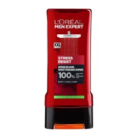 LOreal Paris Men XXL Expert Stress Resist Shower Gel Ενυδατικό Ανδρικό Αφρόλουτρο για Σώμα, Πρόσωπο και Μαλλιά 400ml