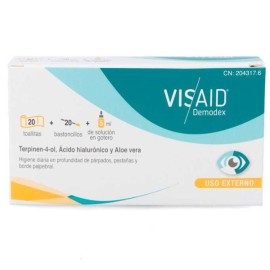 Aricon Visaid Demodex για τον Καθαρισμό Βλεφάρων & Βλεφαρίδων 20 Εμποτισμένα Μαντηλάκια & Κολλύριο 5ml & 20 Μπατονέτες 1 Σετ