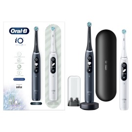 Oral B iO Series 7 DUO Ηλεκτρικές Οδοντόβουρτσες Black & White Λευκό & Μαύρο 2 Τεμάχια