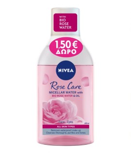 Nivea Micellar Rose Water With Oil Νερό Ντεμακιγιάζ 2 Φάσεων με Ροδόνερο 400ml