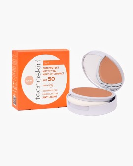 Tecnoskin Sun Protect SPF50 Mattifying Αντηλιακό Compact Make up Light Απόχρωση 10gr