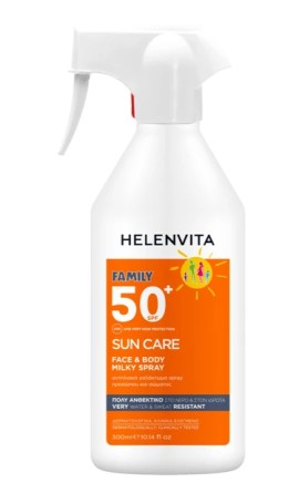Helenvita Family Sun Care SPF50+ Face & Body Milky Αντηλιακό Γαλάκτωμα Spray Προσώπου & Σώματος 300ml