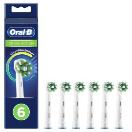 Oral B Cross Action Ανταλλακτικές Κεφαλές Ηλεκτρικής Οδοντόβουρτσας με Τεχνολογία Clean Maximiser 6 Ανταλλακτικά