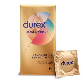 Durex Προφυλακτικά Πολύ Λεπτά Χωρίς Λάτεξ Real Feel  LATEX FREE 6 Τεμάχια