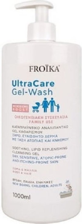 Froika Ultra Care Καταπραϋντικό Gel Wash Καθαρισμού Σώματος & Μαλλιών για όλη την Οικογένεια 1000ml
