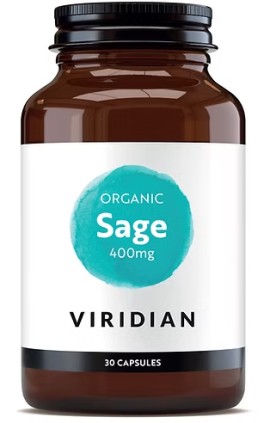 Viridian Organic Sage 400mg Χρήση Κατά την Εμμηνόπαυση 30 Κάψουλες
