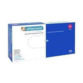 Alfashield Εξεταστικά Γάντια Νιτριλίου Μπλε Μέγεθος:Medium Χωρίς Πούδρα 100 Τεμάχια