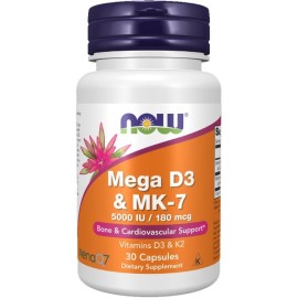 Now Mega D3 & MK-7 με Βιταμίνη D3 & Βιταμίνη K2, 30caps