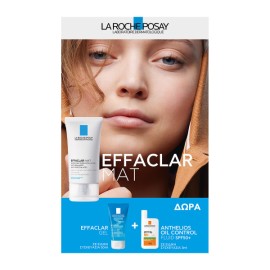 La Roche Posay PROMO Effaclar MAT Καθημερινή Φροντίδα Κατά της Γυαλάδας & των Διεσταλμένων Πόρων 40ml & ΔΩΡΟ Effaclar Gel 50ml & Sample Anthelios UVMune 400 Oil Control Fluid SPF50+ 3ml