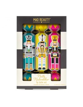 Mad Beauty PROMO Nutty Nutcracker Lip Balm Set, Σετ με 3 Balm Χειλιών Blueberry 10ml, Vanilla 10ml, Berry 10ml