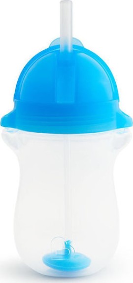 Munchkin Tip & Sip Cup Μπλε Εκπαιδευτικό Ποτηράκι Πλαστικό με Καλαμάκι 296ml