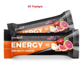 EthicSport Energy Bar Apple – Grapefruit 35gr – 25gr Υδατάνθρακα – 1.6gr Πρωτεΐνη Ενεργειακές Μπάρες 25 Τεμάχια x 35gr