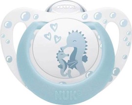 Nuk First Choice Πιπίλα Σιλικόνης Seahorse με Θήκη για 0-6m Ιππόκαμπος Γαλάζιο 1 Τεμάχιο