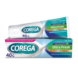 Corega Ultra Fresh, Στερεωτική Κρέμα για Τεχνητή Οδοντοστοιχία, με Γεύση Μέντα 40gr