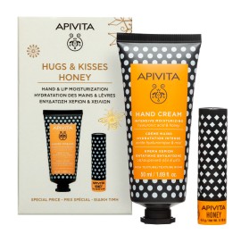 Apivita PROMO Hugs & Kisses Honey Κρέμα Χεριών Εντατικής Ενυδάτωσης με Υαλουρονικό Οξύ & Μέλι 50ml & Ενυδατικό Προστατευτικό Lip Balm Χειλιών με Μέλι 4.4g [ΕΙΔΙΚΗ ΤΙΜΗ]