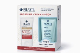 Rilastil PROMO Age Repair SPF50+ Αντηλιακή Κρέμα Προσώπου με Αντιρυτιδική Δράση 40ml & ΔΩΡΟ Aqua Detergente Viso, Καθαριστικό Προσώπου με Ενυδατική Δράση 50ml