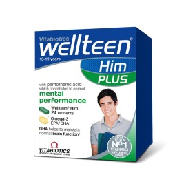 Vitabiotics Wellteen Him Plus Συνδυασμός Βιταμινών για Έφηβους 13-19 Χρονών 28 Δισκία & 28 Μαλακές Κάψουλες