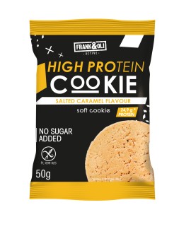 Frank & Oli High Protein Soft Cookie Salted Caramel Flavour Μαλακό Μπισκότο Υψηλής Περιεκτικότητας σε Πρωτεΐνη με Γεύση Αλμυρή Καραμέλα 50g