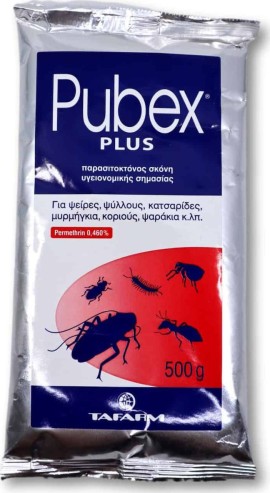 Tafarm Pubex Plus Παρασιτοκτόνος Σκόνη για Κατσαρίδες / Κοριούς / Μυρμήγκια / Ψύλλους 500gr