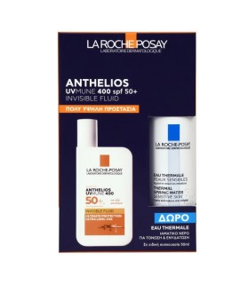 La Roche Posay PROMO Anthelios Uvmune 400 Invisible Fluid SPF50+ Perfumed Αντηλιακό Προσώπου με Άρωμα 50ml - ΔΩΡΟ Eau Thermale Ιαματικό Νερό 50ml