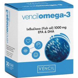 Vencil Omega - 3 Υψηλής Καθαρότητας Ωμέγα-3 1000mg Λιπαρά Οξέα 30 Κάψουλες