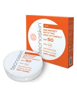 Tecnoskin Sun Protect Mattifying SPF50 Αντηλιακό Compact Make Up Προσώπου Light 10gr
